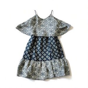 Dina Be Blue and Gray Mini Dress cold shoulder Size small NWT